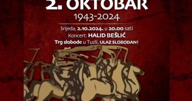 Obilježavanje 81. godišnjice oslobođenja Tuzle: Grad Tuzla će svečanim programom i koncertom Halida Bešlića obilježiti 2. Oktobar